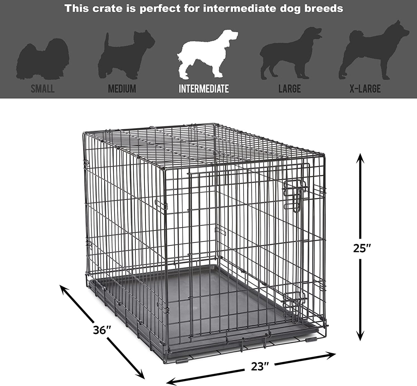 New World Newly Enhanced Singledoor New World Dog Crate, Includes Leak-Proof Pan, Floor Protecting Feet, & New Patented Features, 30 Inch