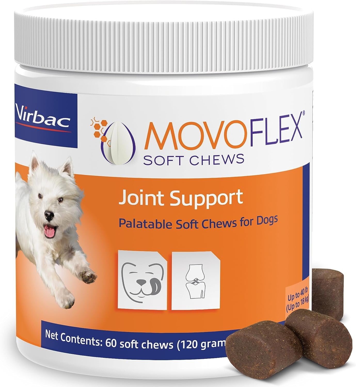 Joint Support Supplement for Dogs - Hip and Joint Support - Dog Joint Supplement - Hip and Joint Supplement Dogs - 120 Soft Chews for Medium Dogs (By Virbac)