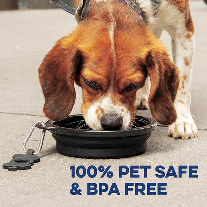 Extra Large Collapsible Dog Bowl 1500 Ml, Sturdy Reinforced Rim, Includes Carabiner & Water Bottle Holder Keychain, Periwinkle