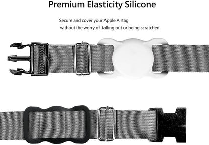 SWINCHO Airtag Dog Collar Holder(2 Pack) for Apple Airtag Anti-Lost Silicone Air Tag Holder Cat Collar (Pink&Purple)