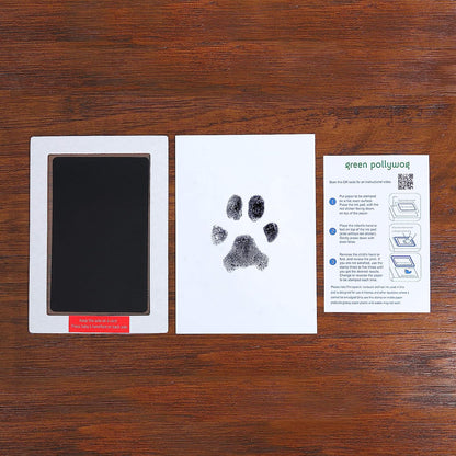 Green Pollywog | Extra-Large Clean Touch Inkless Ink Pad for Pets | Paw/Nose Prints for Dogs & Cats Non-Toxic | Paw Print Stamp Kit | Dog Paw Print Kit | Cat Footprint Keepsake (2-Pack)