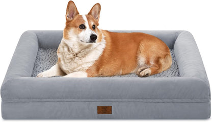 Medium Dog Bed, Orthopedic Gel Memory Foam Dog Bed, Washable Dog Bed with Removable Cover, Waterproof Non-Slip Bottom Big Dog Couch Bed