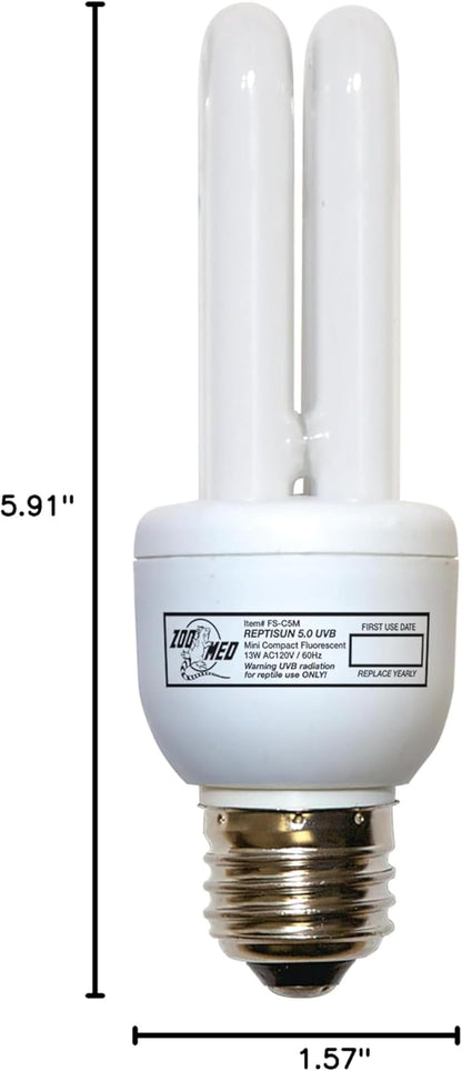 Zoo Med ReptiSun 5.0 Mini Compact Fluorescent Lamp 13 Watts