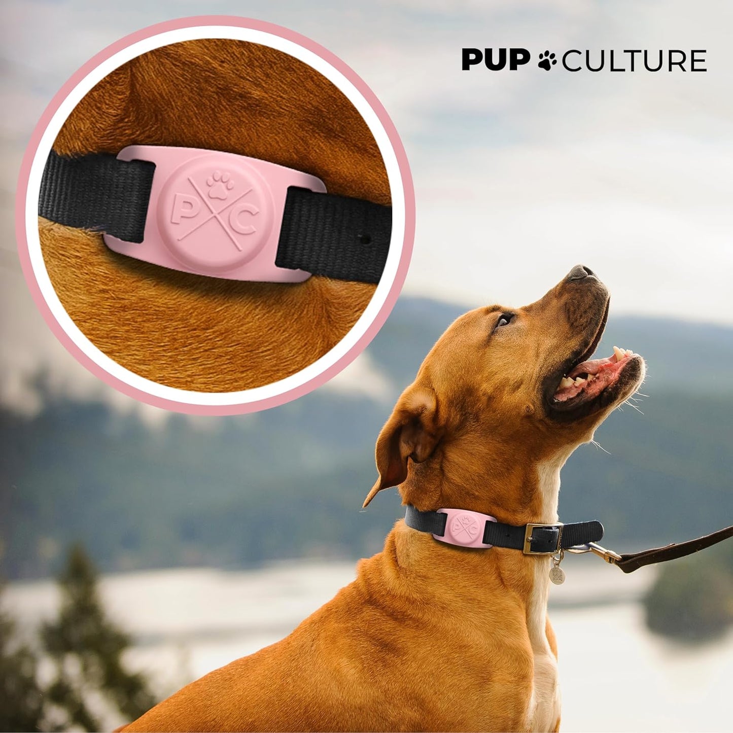 Pup Culture (2 Pack) Airtag Dog Collar Holder - Durable and Protective Dog Collar Airtag Holder- Track Your Pet Using Apple Airtag Technology