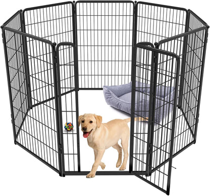 FXW Homeplus Dog Playpen Designed for Indoor Use, 45" Height for Large Dogs, Black│Patented