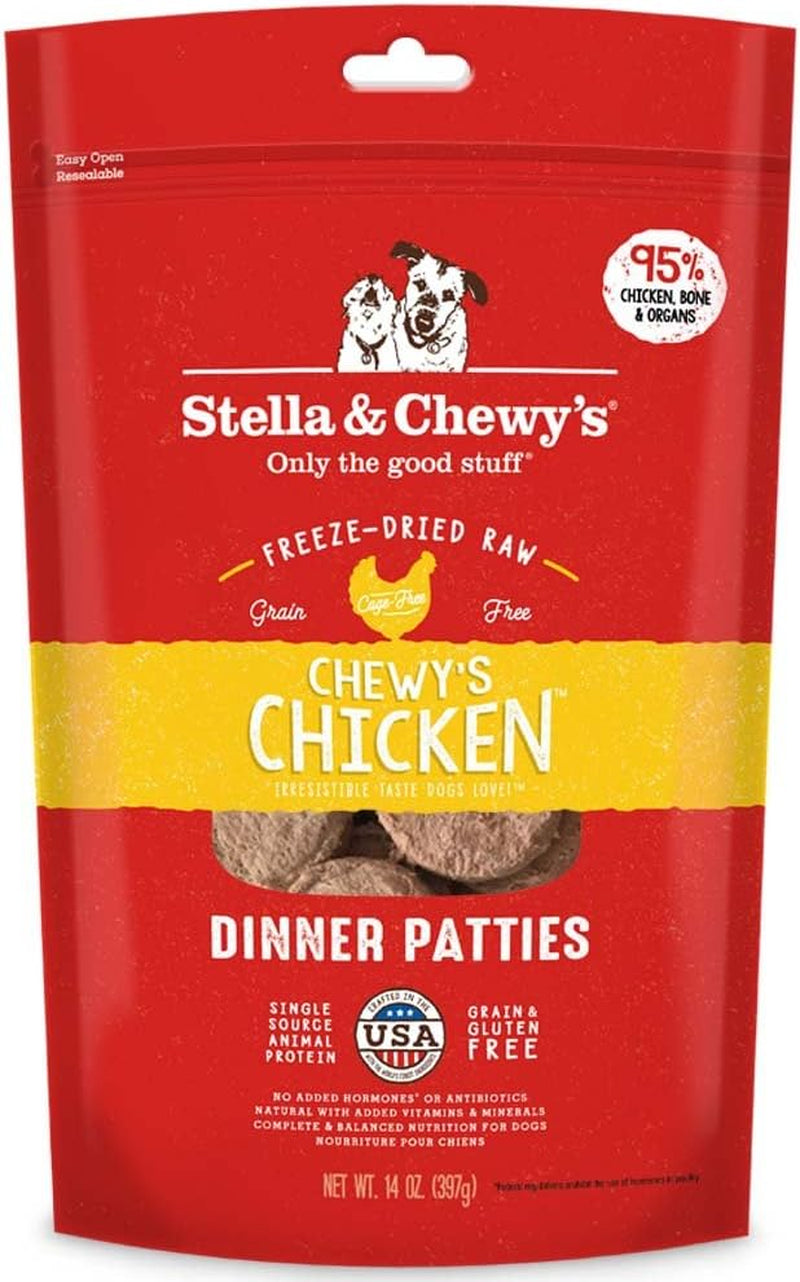 Stella & Chewy'S Freeze Dried Raw Dinner Patties – Grain Free Dog Food, Protein Rich Chewy’S Chicken Recipe – 14 Oz Bag