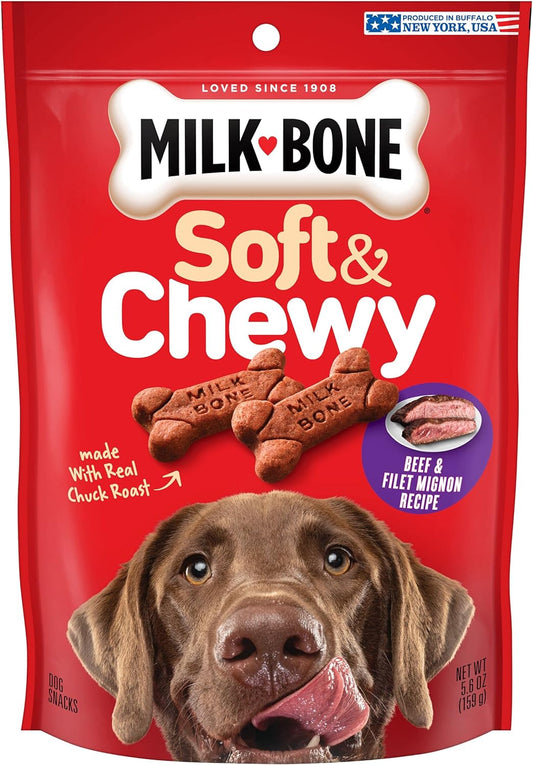 Milk-Bone Soft & Chewy Dog Treats, Beef & Filet Mignon Recipe, 5.6 Ounce (Pack of 10)