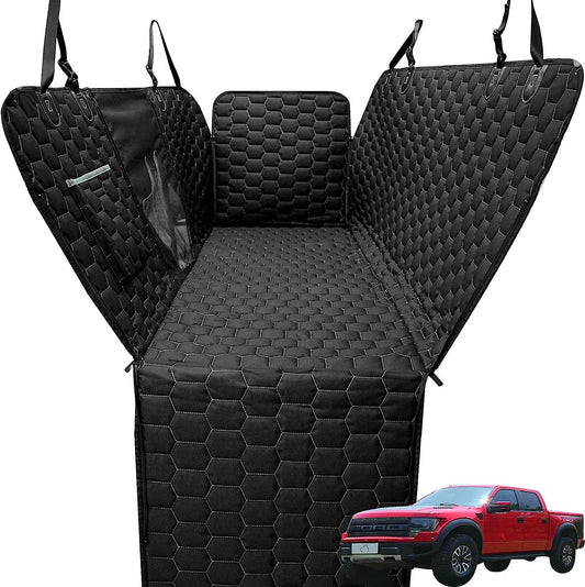 Dog Car Seat Cover for Trucks, Dog Seat Cover for Back Seat Protector F150 Ram 1500, Waterproof Dog Hammock for Truck with Mesh Window Heavy Duty Seat Cover for F-Series/Gmc Sierra/Silverado