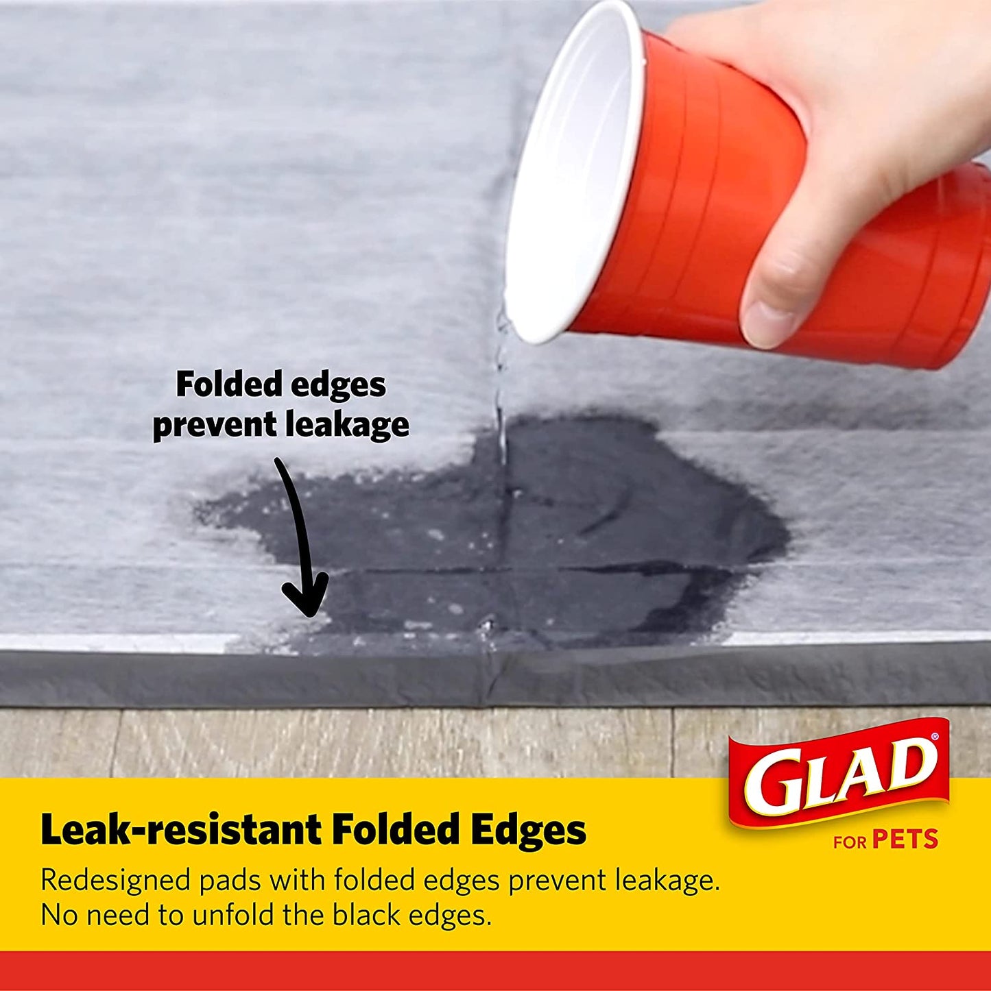 Glad for Pets Black Charcoal Training Pads for Dogs - Super Absorbent & Odor Neutralizing Dog Potty Pads, Leak-Resistant Puppy Pee Pads, Pheromone Attractant for Easy Training, 23" X 23" - 100 Count