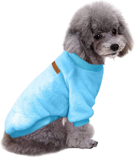 Jecikelon Pet Dog Clothes Dog Sweater Soft Thickening Warm Pup Dogs Shirt Winter Puppy Sweater for Dogs (Z01-Blue, Medium)