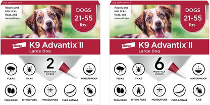 K9 Advantix II Large Dog Vet-Recommended Flea, Tick & Mosquito Treatment & Prevention | Dogs 21 - 55 Lbs. | 8-Mo Supply