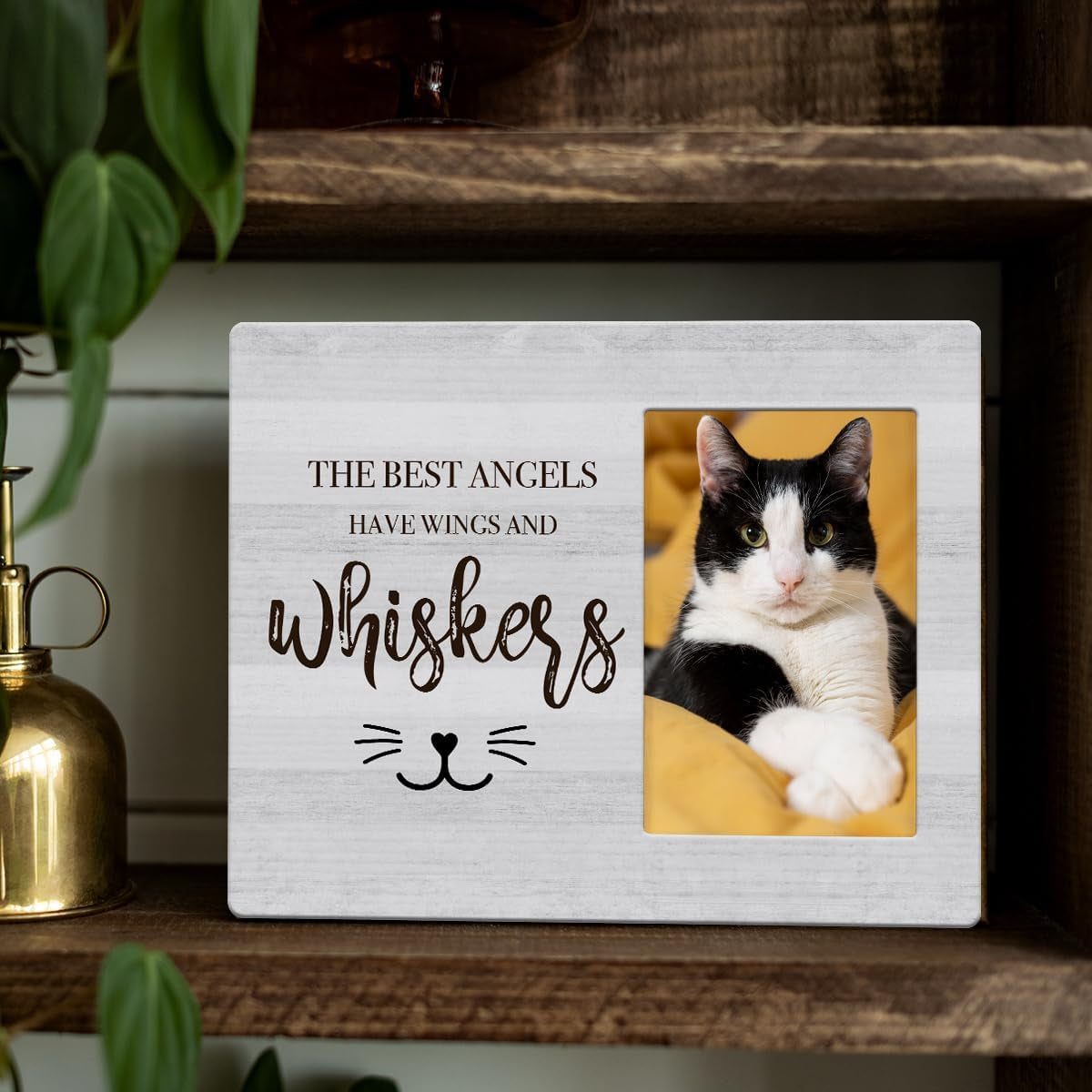 Novelty Cat Mom Photo Frame Cat Gifts for Cat Lovers Cat Themed Gifts for Women Birthday Christmas Friendship Gifts for Bestie Niece BFF Coworker Boss Cat Mom Dad Rustic Wooden Picture Frames