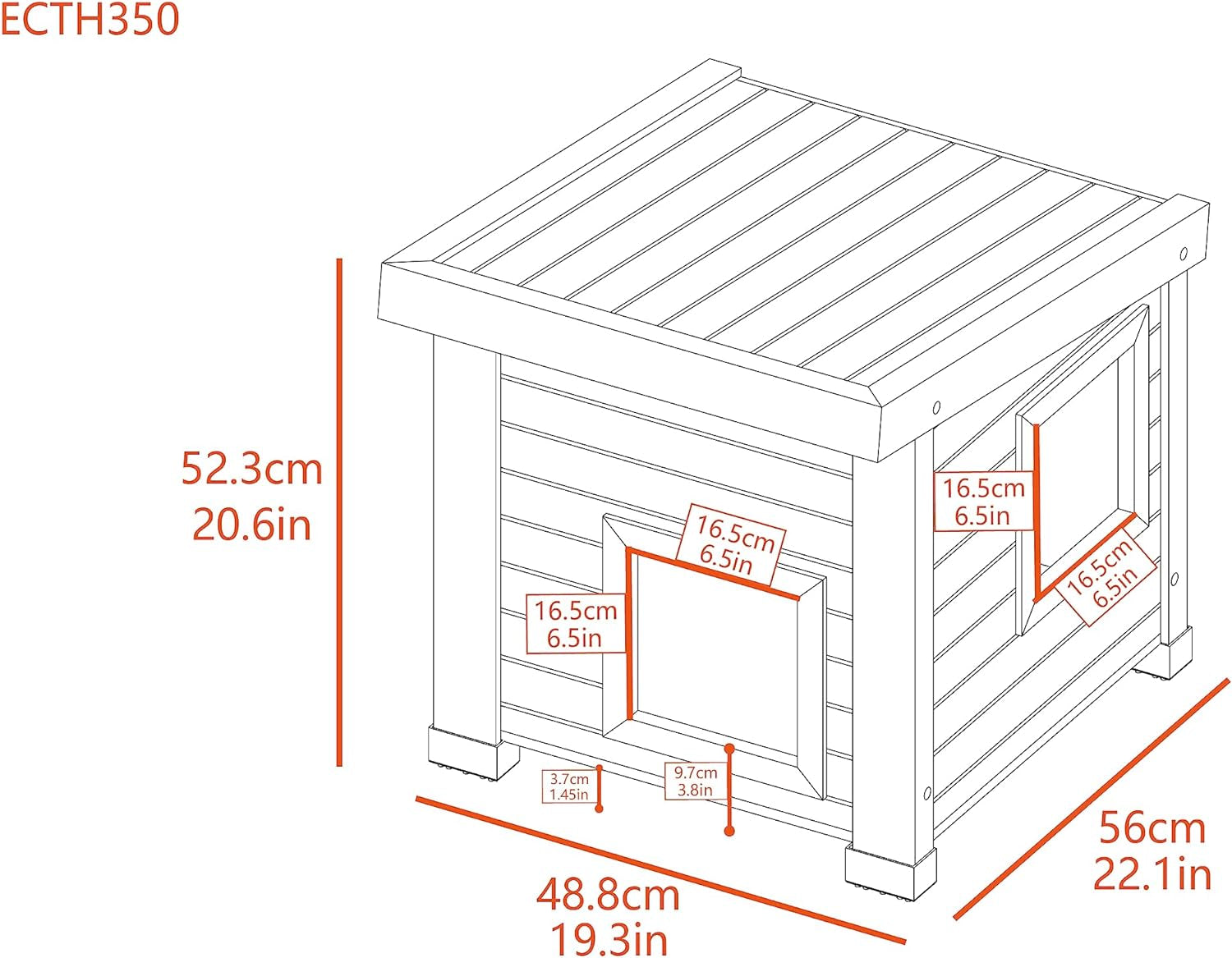 New Age Pet® ECOFLEX® Albany Outdoor Feral Cat House for Multiple Cats with Quick & Easy Assembly, 2 Vinyl Door Flaps Included, Moisture and Odor Resistant