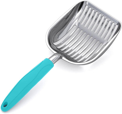 WePet Cat Litter Scoop, Aluminum Alloy Sifter, Kitty Metal Scooper, Deep Shovel, Long Handle, Poop Sifting, Kitten Pooper Lifter, Durable, Heavy Duty, for Litter Box