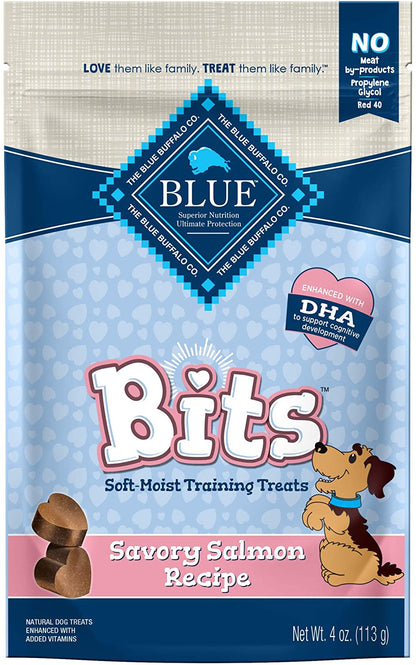 Blue Buffalo BLUE Bits Natural Soft-Moist Training Dog Treats, Salmon Recipe 4-Oz Bag