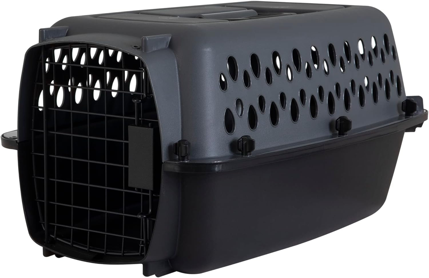 Petmate Pet Porter Dog Kennel 19", Dark Gray & Black, for Pets up to 10Lbs, Made in USA