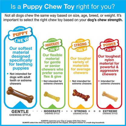 Nylabone Puppy Starter Kit with Chew Toys - Puppy Toys and Chew Treat Bundle - Puppy Supplies - Chicken and Bacon Flavors, Small/Regular (6 Count)