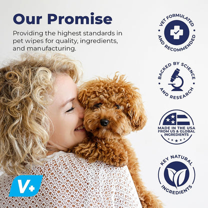 Vetnique Labs Glandex Dog Wipes for Pets Cleansing & Deodorizing Anal Gland Hygienic Wipe​S for Dogs & Cats with Vitamin E, Skin Conditioners and Aloe (600Ct)