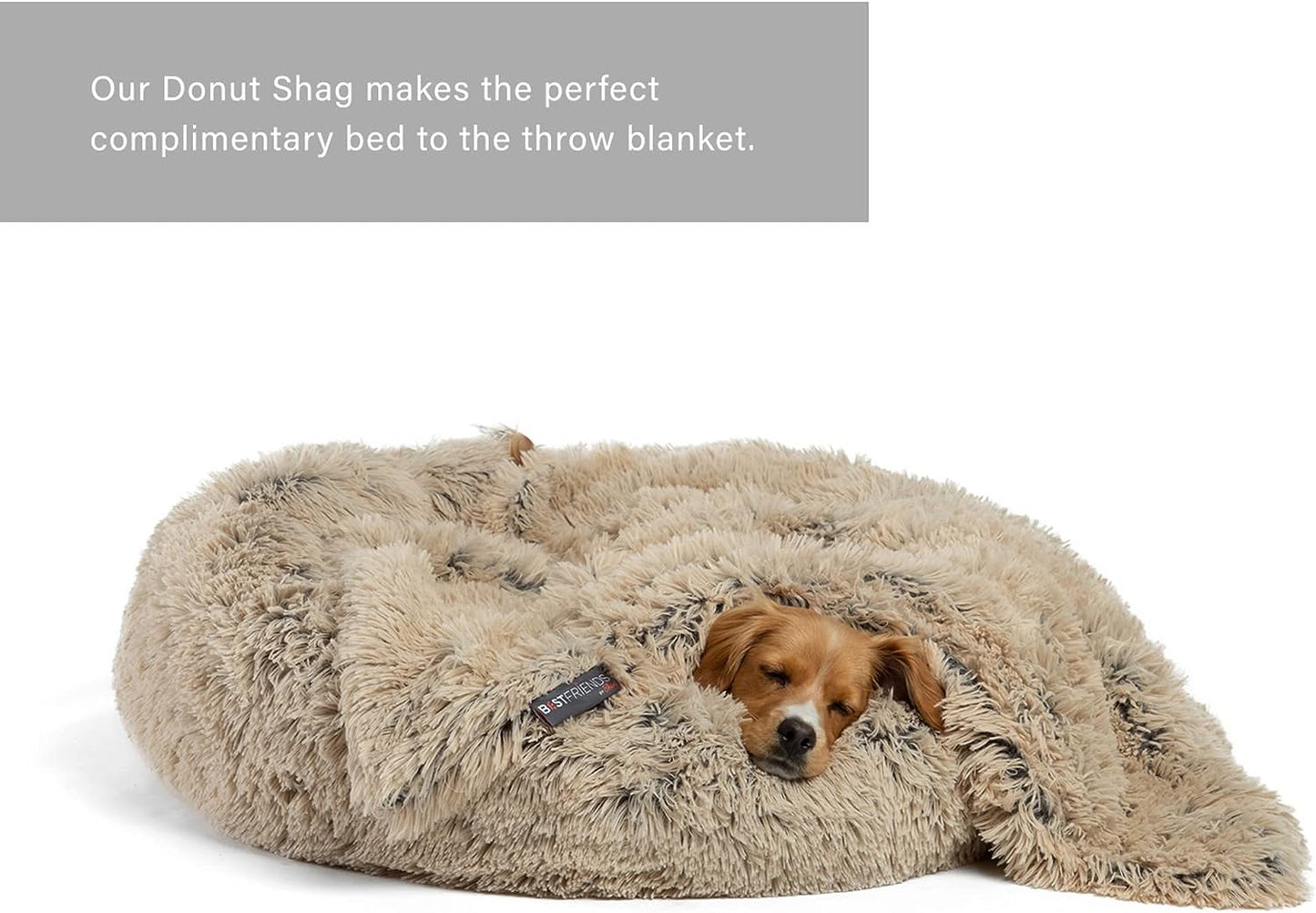 Best Friends by Sheri Calming Shag Fur Pet Throw Blanket, Taupe, 30"X40"