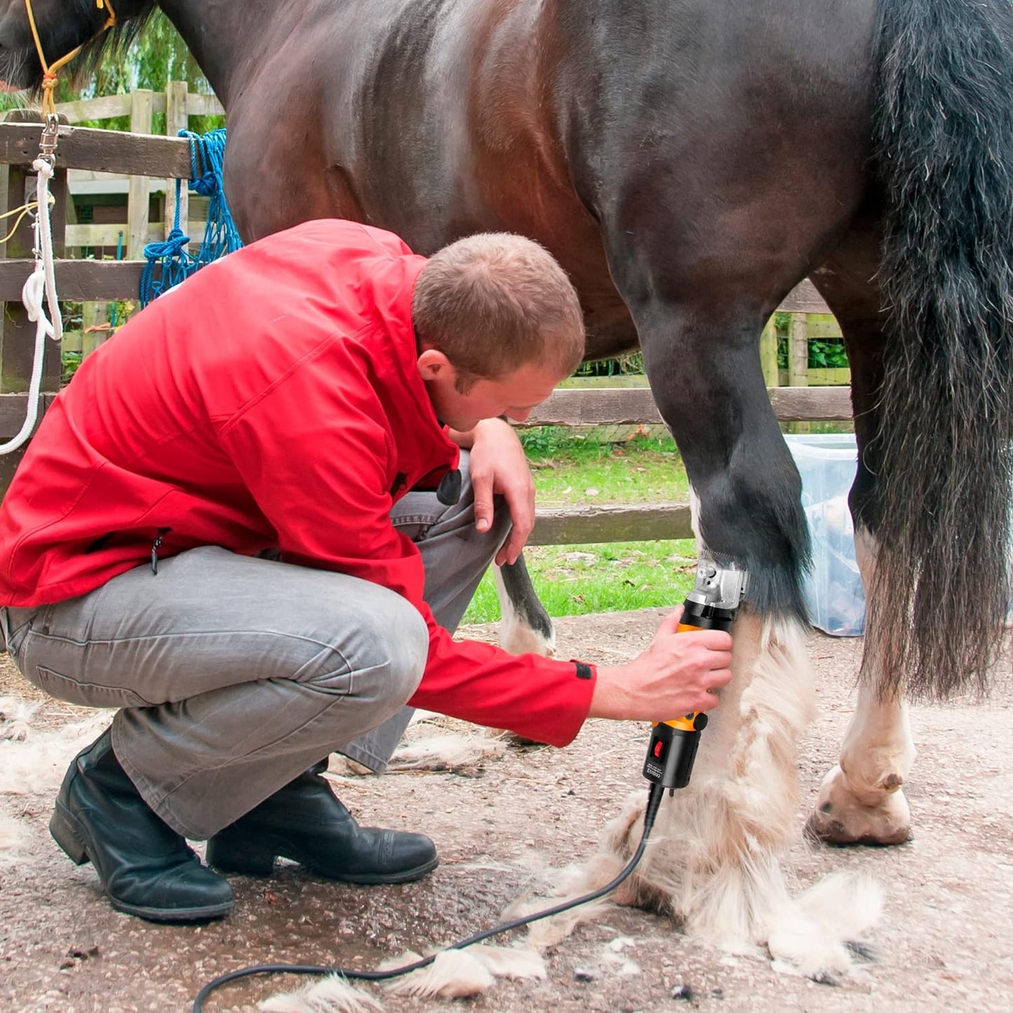 550W Horse Clippers, Professional Electric Grooming kit for Horses Equine Goat Pony Cattle and Large Thick Coat Animals, Farm Livestock Animal Clippers