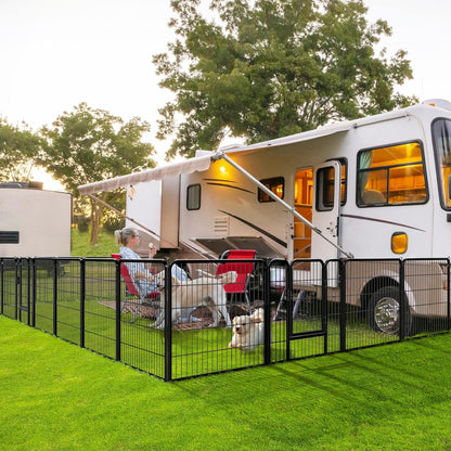 Yaheetech Dog Playpen Outdoor, 8 Panel Fence 40" Indoor Pen for Large/Medium/Small Dogs Animals Heavy Duty Pet Exercise Pen for Puppy/Rabbit Portable Playpen for RV Camping Garden Yard