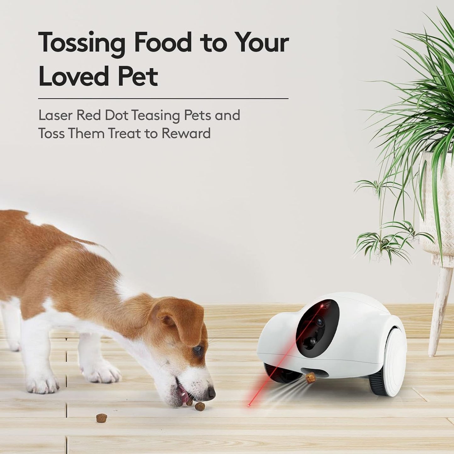 Dog Camera, 15 Days Long Standby Pet Robot for Dog Treat Camera, 1080P Full HD Dog Camera with Phone APP, 360°Move Freely, 2-Way Audio, No Monthly Fee(2.4G Wifi ONLY)