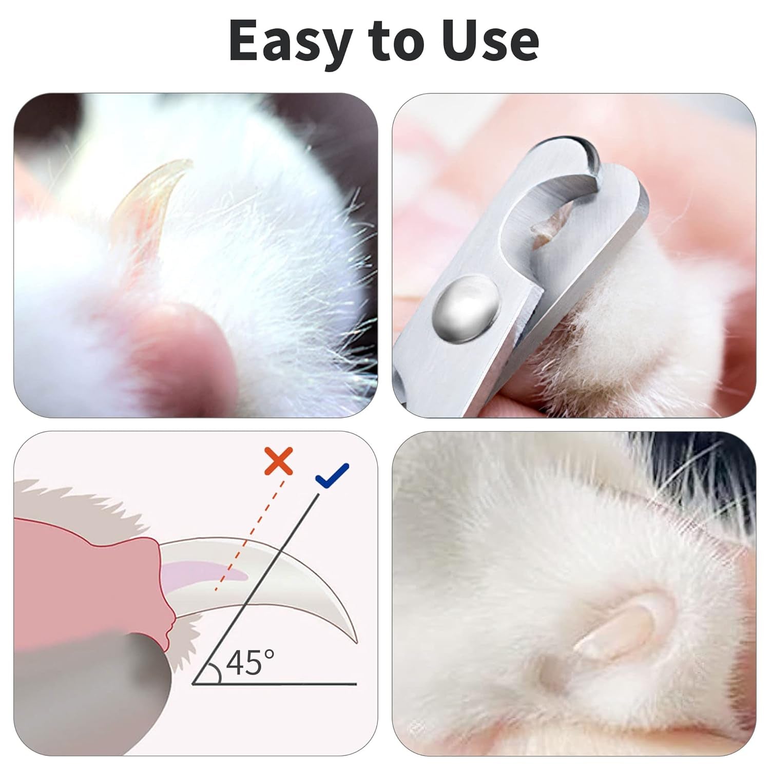 Cat Nail Clipper - Professional Stainless-Steel Claw Trimmer – Safe, Comfortable, and Durable Pet Nail Care for Cats, Kittens, Rabbits, and Small Animals – Ergonomic Design for Easy Grooming