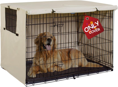 Explore Land 24 Inches Dog Crate Cover - Durable Polyester Pet Kennel Cover Universal Fit for Wire Dog Crate (Light Tan)