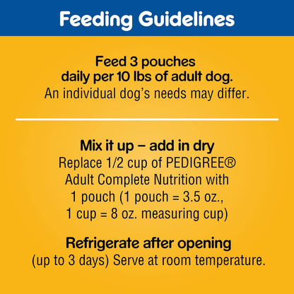 PEDIGREE CHOPPED GROUND DINNER Adult Soft Wet Dog Food Variety Pack, 3.5 Ounce (Pack of 18)