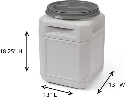 Mighty Tuff 13 Gallon/Up to 54 Pound Pet Food Storage Container & 10 Gallon/Up to 40 Pound Pet Food Storage Container with 1 Cup Measurement Scoop