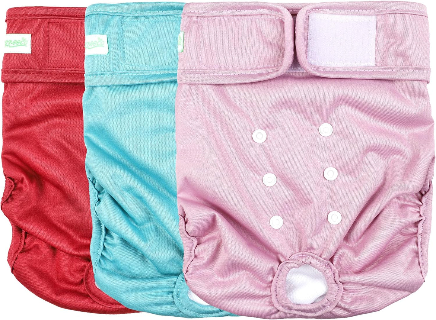 Wegreeco Washable Reusable Premium Dog Diapers,Pack of 3,Small Dog Puppy & Doggy Diapers Female,Dog Period Panties Diapers Female in Heat Morandi-1 S