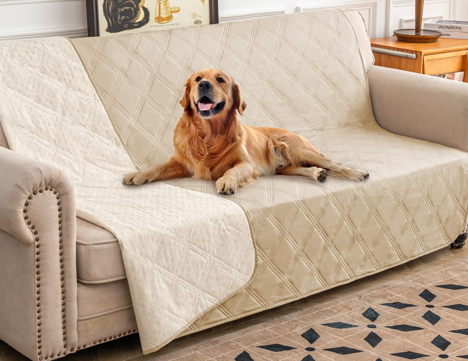 Ameritex Waterproof Dog Bed Cover Pet Blanket with Anti-Slip Back for Furniture Bed Couch Sofa