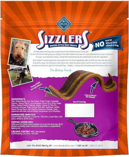 Blue Buffalo Sizzlers Natural Bacon-Style Soft-Moist Dog Treats, Original Pork 28-Oz Bag