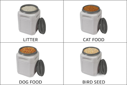 Mighty Tuff 6 Gallon/Up to 24 Pound Pet Food Storage Container with 1 Cup Measurement Scoop & 10 Gallon/Up to 40 Pound Pet Food Storage Container with 1 Cup Measurement Scoop