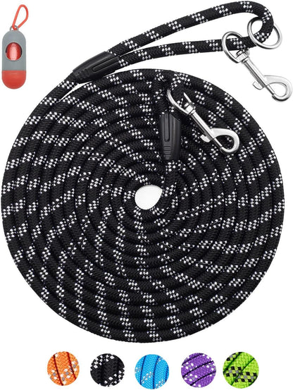 Dog Leash for Dog Training 10FT/16FT/30FT/50FT/100FT Long, Reflective Threads Rope Check Cord Dog Leash, Heavy Duty Dog Lead for Large Medium Small Dogs outside Walking Playing, Camping, or Yard