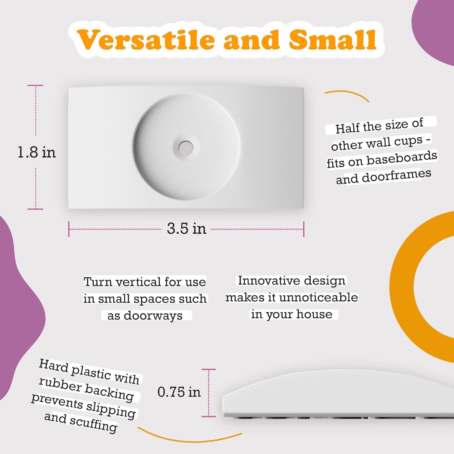 Wall Nanny - Baby Gate Wall Protector (Made in USA) Protect Walls from Pet Gates & Dog Gates - No Safety Hazard on Spindles - for Child Pressure Mounted Baby Gate for Stairs Cup Guard - White, 4 Pack