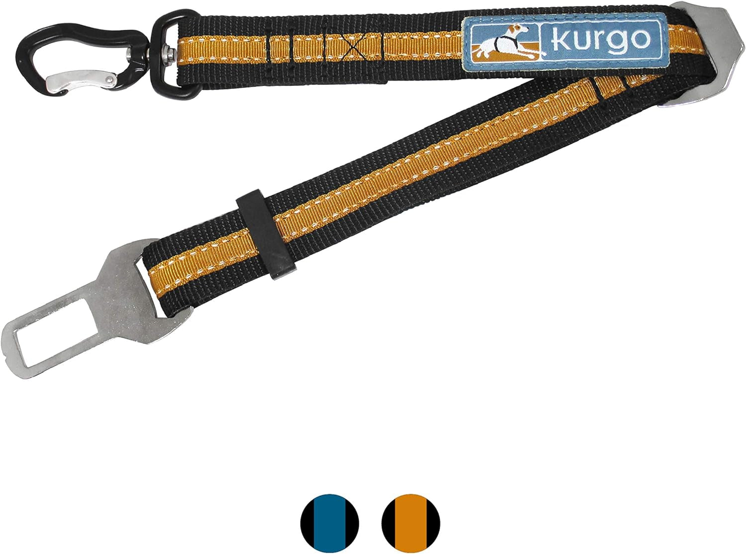 Kurgo Direct to Seat Belt Tether for Dogs, Car Seat Belt for Pets, Adjustable Dog Safety Belt Leash, Quick & Easy Installation, Works with Any Pet Harness, Carabiner, Swivel, Bungee, Zipline