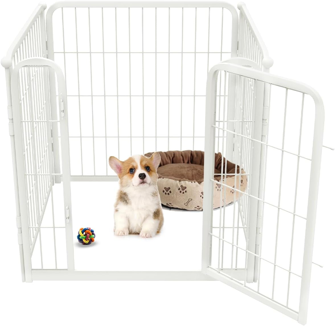 FXW Homeplus Dog Playpen Designed for Indoor Use, 24" Height for Puppy and Small Dogs, White│Patented