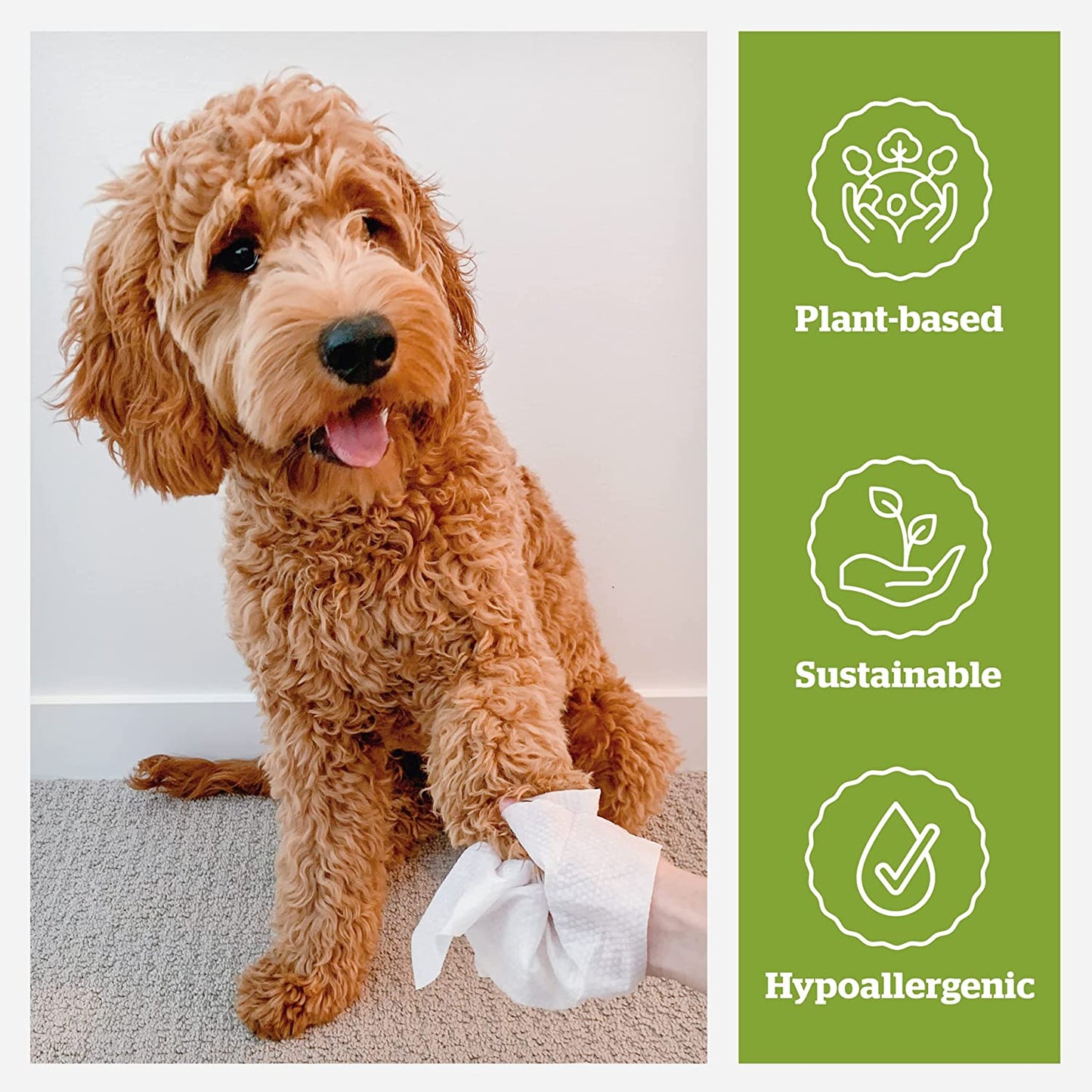 Pogi'S Dog Grooming Wipes - 100 Dog Wipes for Cleaning and Deodorizing - Plant-Based, Hypoallergenic Pet Wipes for Dogs, Puppy Wipes - Quick Bath Dog Wipes for Paws, Butt, & Body - Fragrance Free