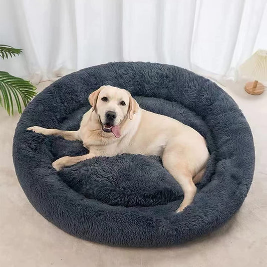 Dog Bed for Medium Large Dogs, 36 Inch Calming Dogs Bed, Washable-Round Cozy Soft Pet Bed for Puppy and Kitten with Slip-Resistant Bottom