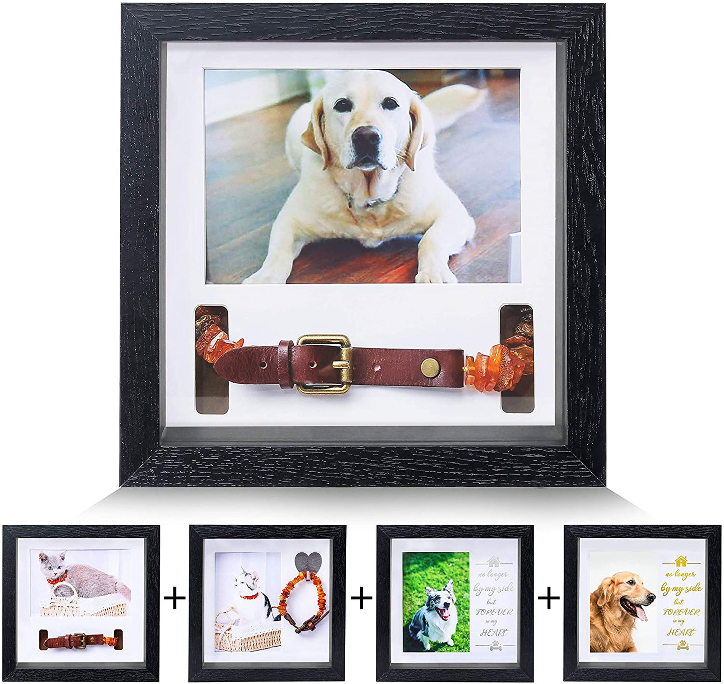 Kcrasan Pet Memorial Picture Frame - Dog Memorial Sentiment Frame for Loss of Dog Gifts - Pet Collar Frame Remembrance Sympathy Dog or Cat Tribute Keepsake(Mahogany)