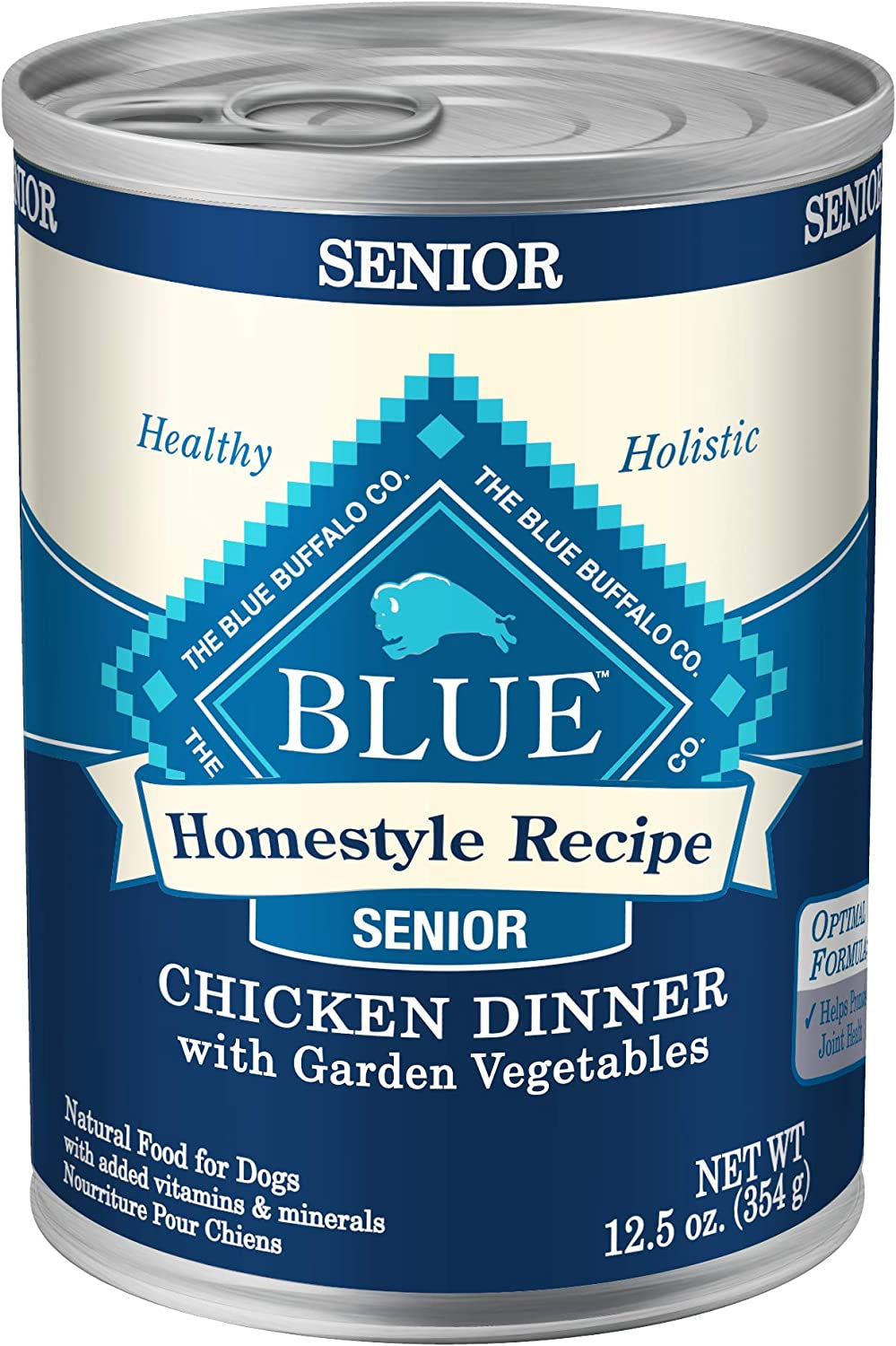 Blue Buffalo Homestyle Recipe Natural Senior Wet Dog Food, Chicken 12.5-Oz Can (Pack of 12)