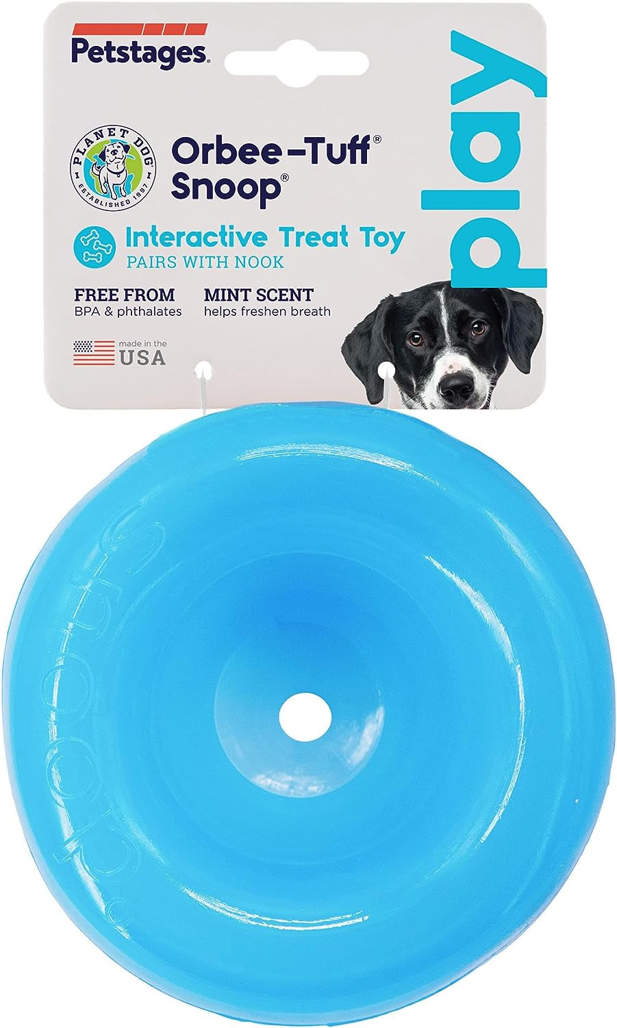 Planet Dog Orbee-Tuff Snoop Interactive Treat Dispensing Dog Toy, Large, Blue