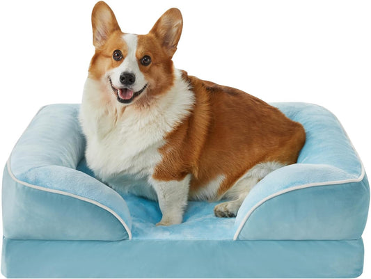 WNPETHOME Waterproof Dog Beds for Medium Dogs, Orthopedic Medium Dog Bed with Sides, Big Dog Couch Bed with Washable Removable Cover, Pet Bed Sofa with Non-Slip Bottom for Sleeping