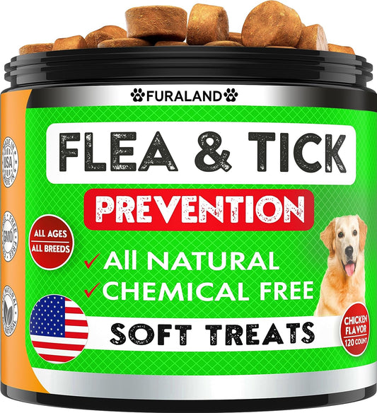 Flea and Tick Prevention for Dogs Pills - Dog Flea and Tick Treatment Chewable - Oral Flea Treatment Dogs - Dog Flea & Tick Control Chewables - Natural Flea and Tick Chewables for Dogs - Made in USA