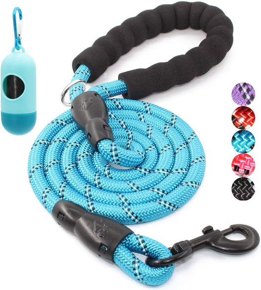 BAAPET 2/4/5/6 FT Dog Leash with Comfortable Padded Handle and Highly Reflective Threads for Small Medium and Large Dogs (4FT-1/2'', Blue)