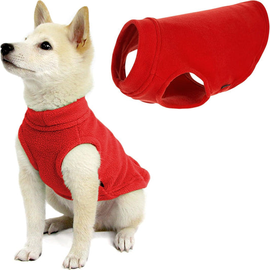 Gooby Stretch Fleece Vest Dog Sweater - Red, Small - Warm Pullover Fleece Dog Jacket - Winter Dog Clothes for Small Dogs Boy or Girl - Dog Sweaters for Small Dogs to Dog Sweaters for Large Dogs