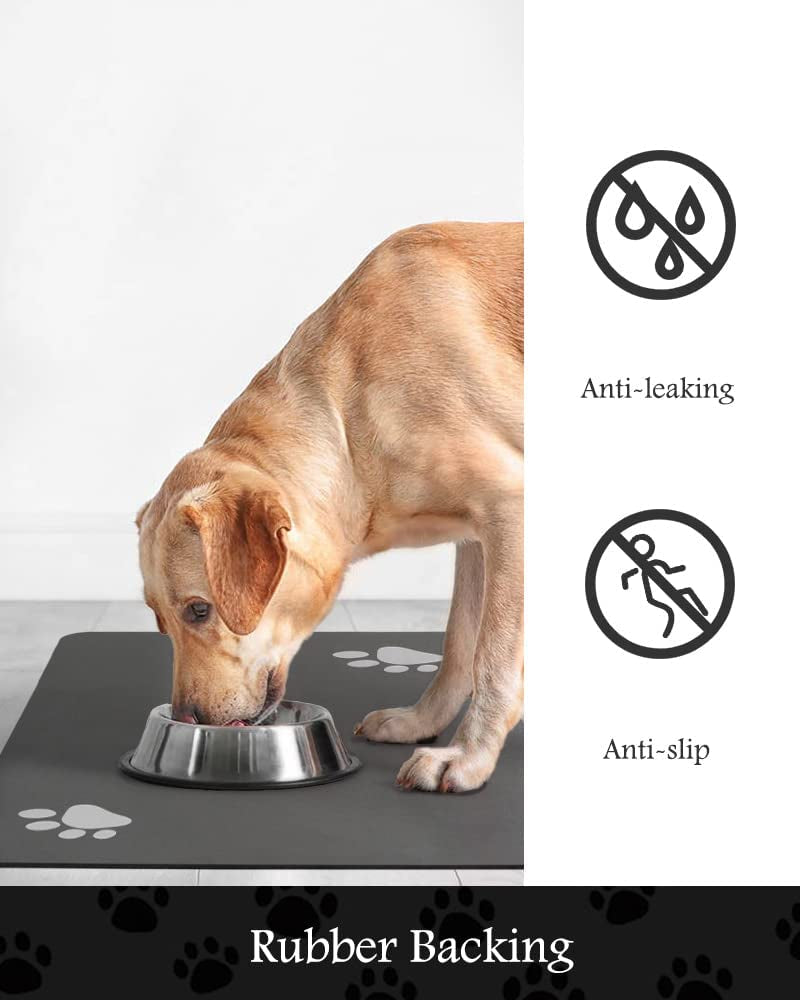 Pet Feeding Mat-Absorbent Dog Mat for Food and Water Bowl-No Stains Quick Dry Dog Water Dispenser Mat-Dog Accessories Pet Supplies-Dog Water Bowl for Messy Drinkers