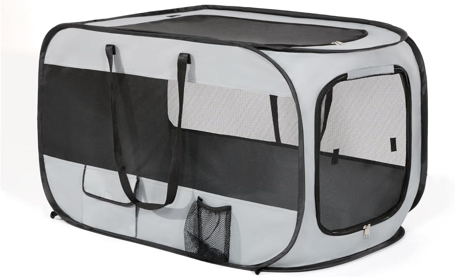 Love'S Cabin 36In Portable Upgrade Large Dog Bed - Pop up Dog Kennel, Indoor Outdoor Crate for Pets, Portable Car Seat Kennel, Cat Bed Collection, Grey