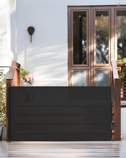 Cumbor 76" Mesh Dog Gate for the House, Retractable Gates for Stairs One-Hand Open, 34" Tall Extra Wide Pet Gate for Dogs, Long Kid Safety Gates for Doorways, Kitchen, Puppy Gate Indoor/Outdoor(Black)